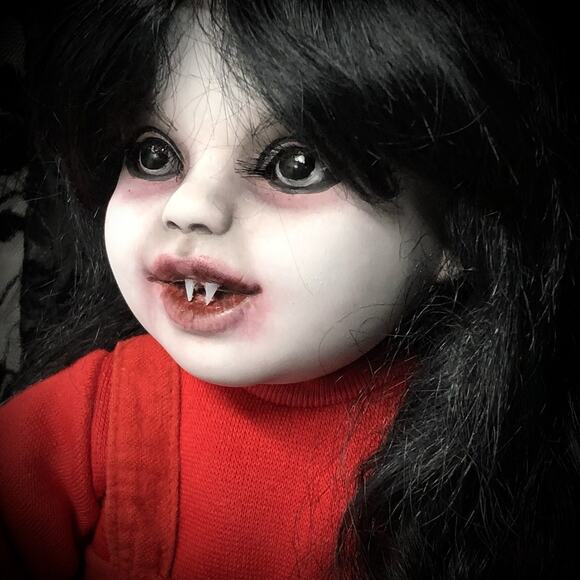 OOAK Creepy Odd 18” Ghostly Vampire Toddler Scary Halloween Horror Art Doll - Picture 11 of 15